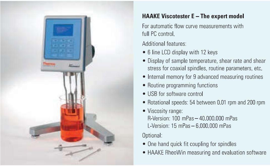 HAAKE Viscotester C / D / E Brookfield Tipi Masaüstü Viskozimetre